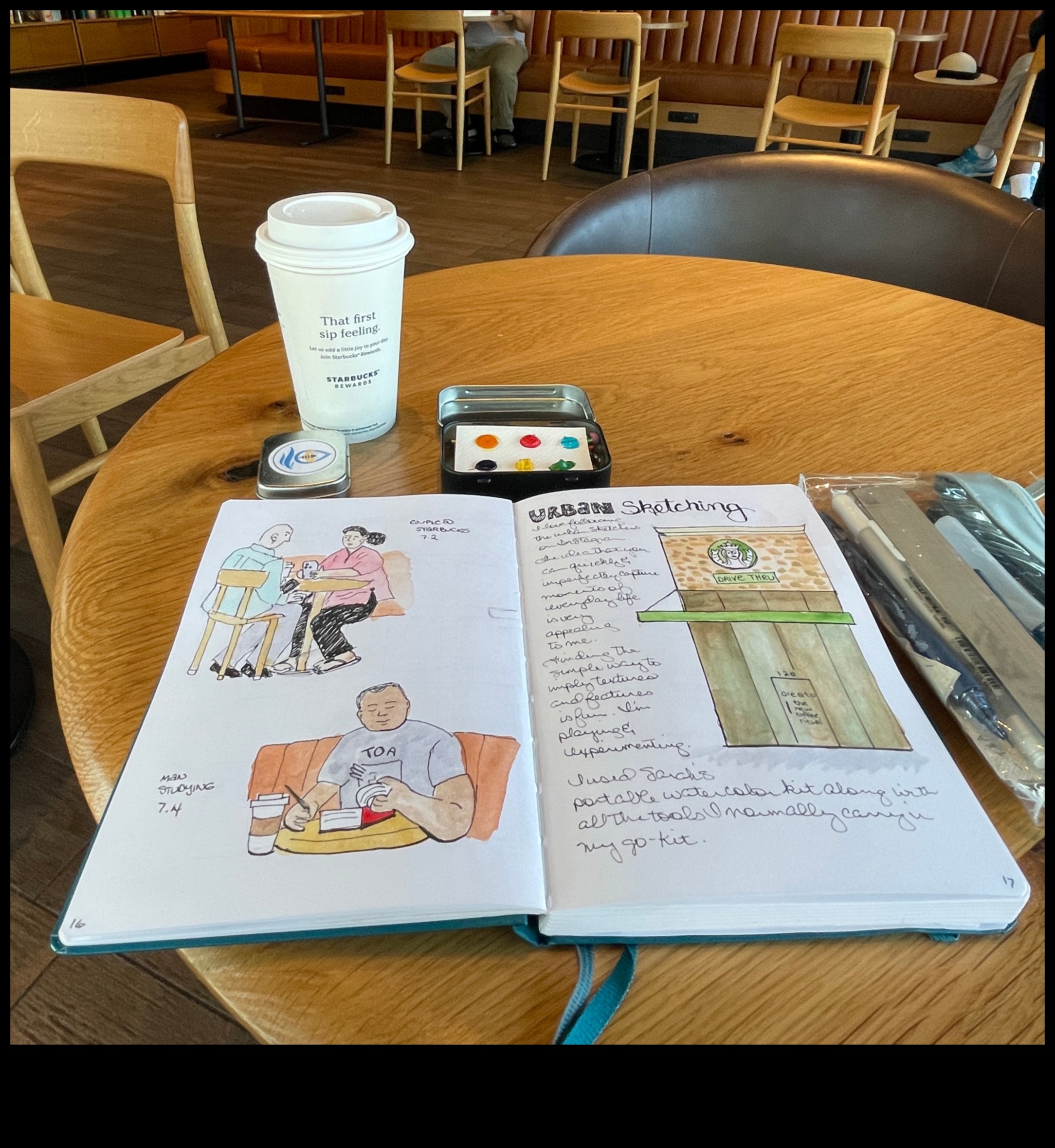 Pilsētas skiču dienasgrāmata: ikdienas pilsētas ainu dokumentēšana