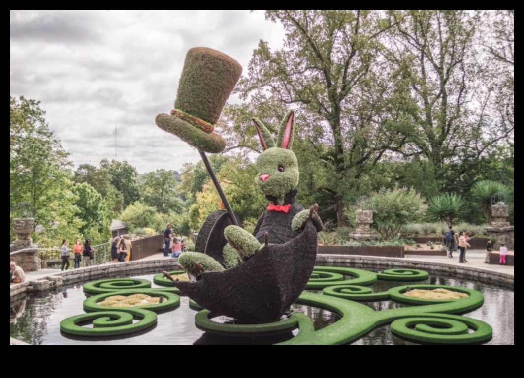 Botāniskais patvērums: pārvietošanās āra skulptūru iegribās