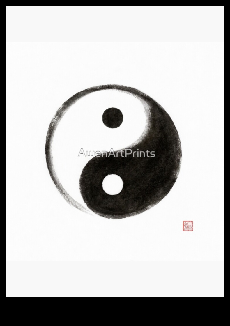 Melnbaltās tintes mākslas Iņ un Jaņ 2 Melnbaltā harmonija: līdzsvara sasniegšana tintes mākslā