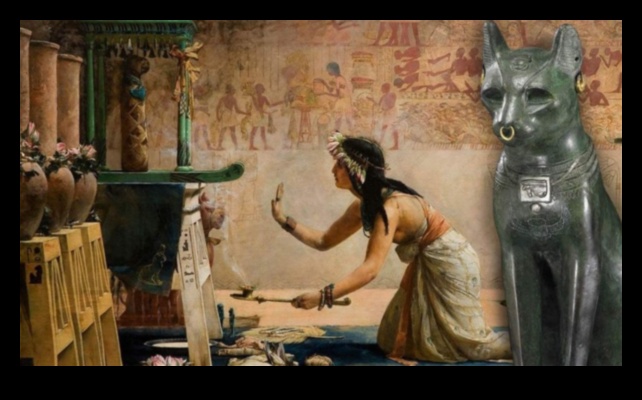 Kaķu figūras: lauvas un lauvas ēģiptiešu attēlos