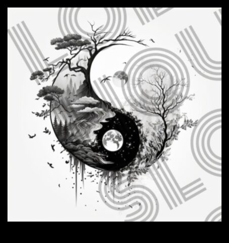 Melnbaltās tintes mākslas iņ un jaņ