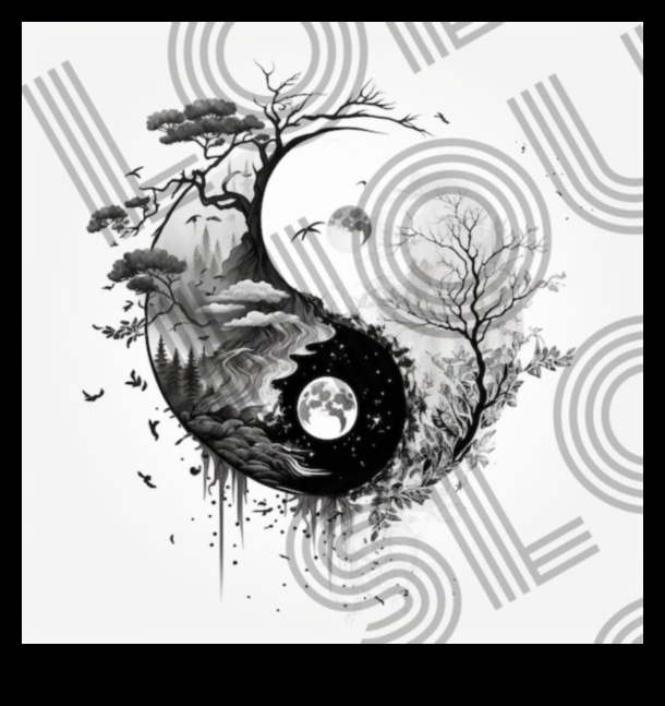 Melnbaltās tintes mākslas Iņ un Jaņ 1 Melnbaltā harmonija: līdzsvara sasniegšana tintes mākslā