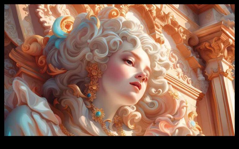 Sarežģīti ilgumi Rokoko māksliniecisko detaļu mūžīgais lieliskā lieta